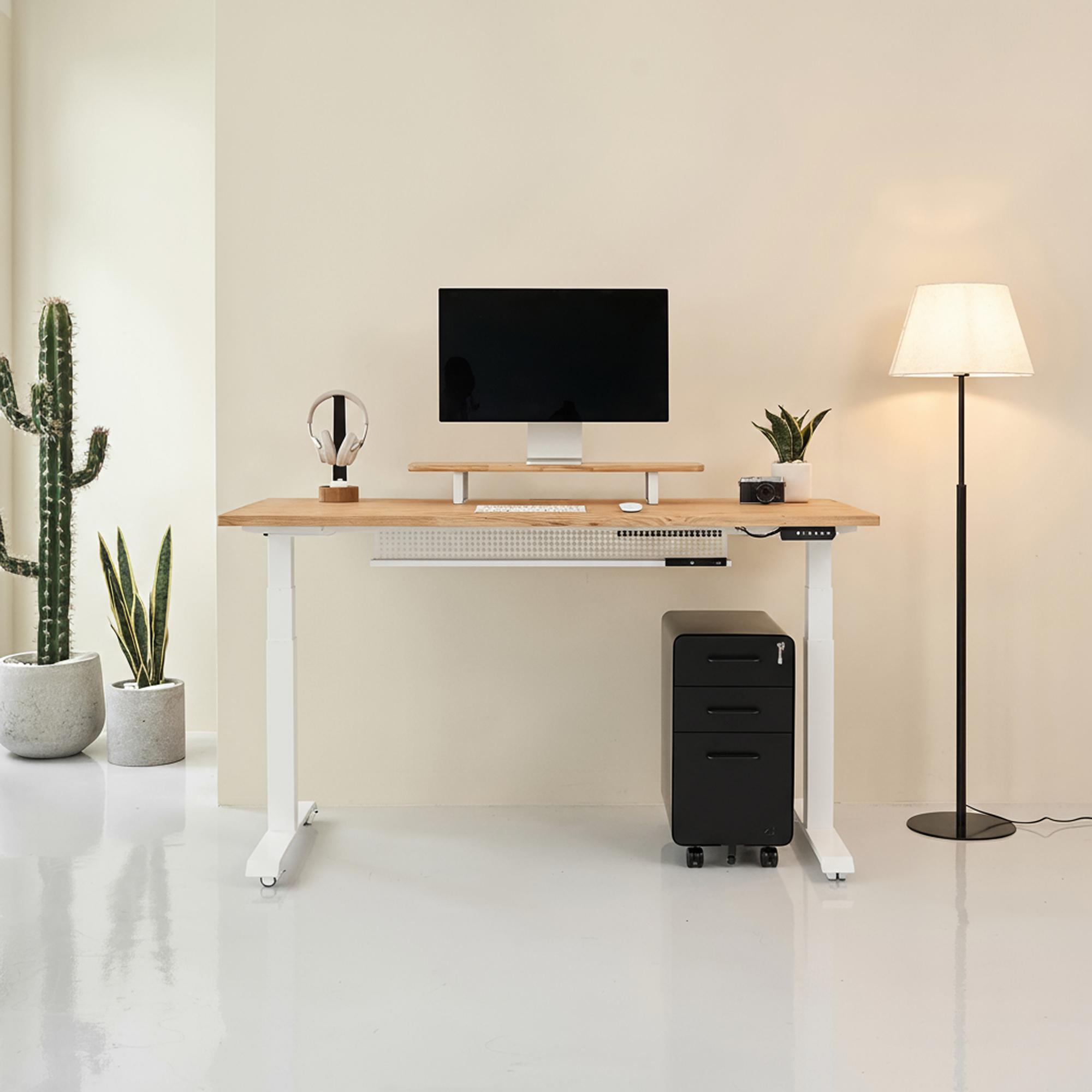 Bàn nâng hạ Taxua Fansi 160x75cm, gỗ tần bì, màu tự nhiên